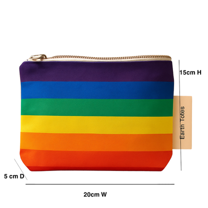 ELLIE Organic Cotton Cosmetic Bag – Reusable Travel Pouch (Rainbow)